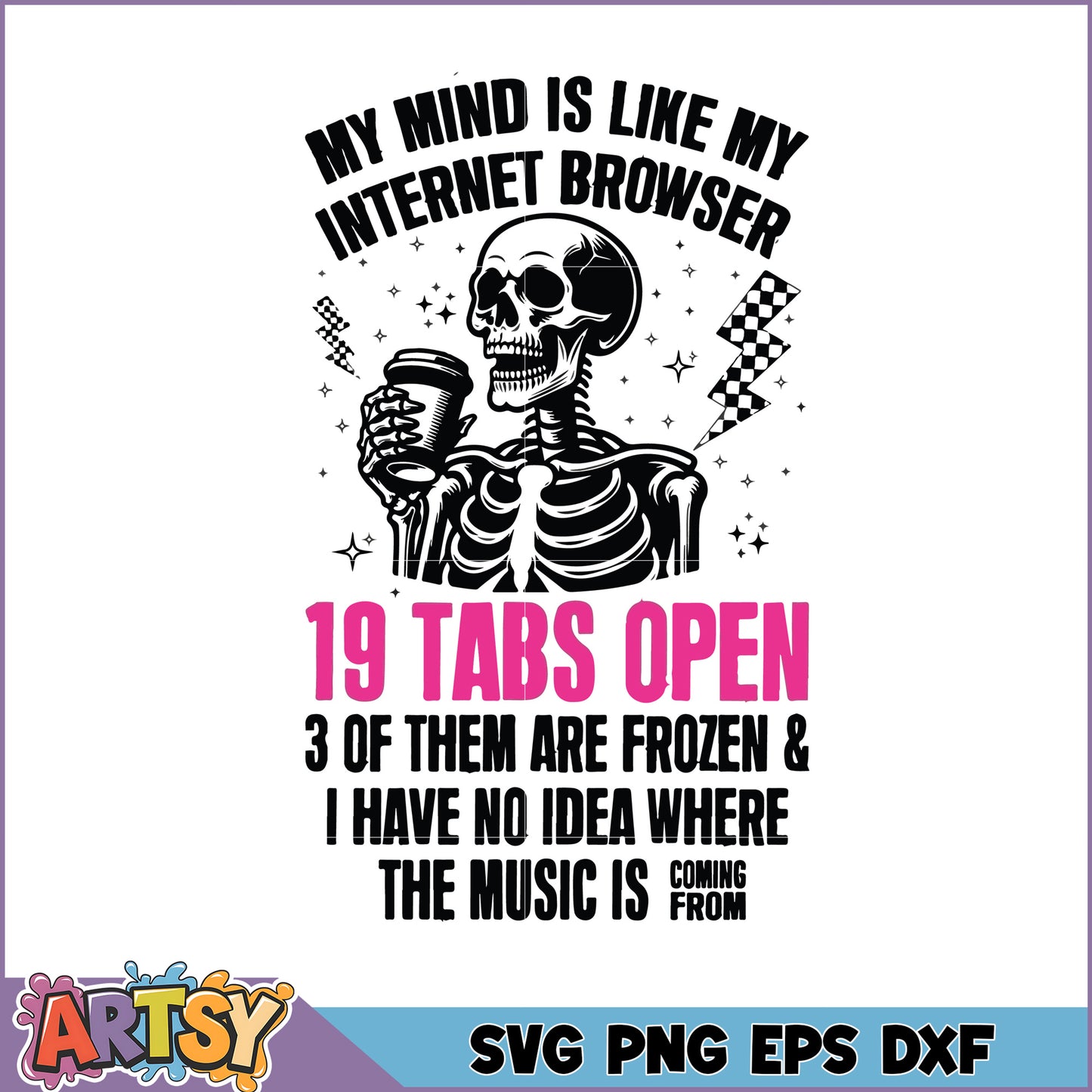 Skeleton 19 Tabs Open SVG Cut File