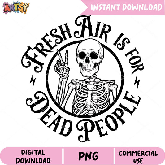 Skeleton Peace Sign PNG Fresh Air Design