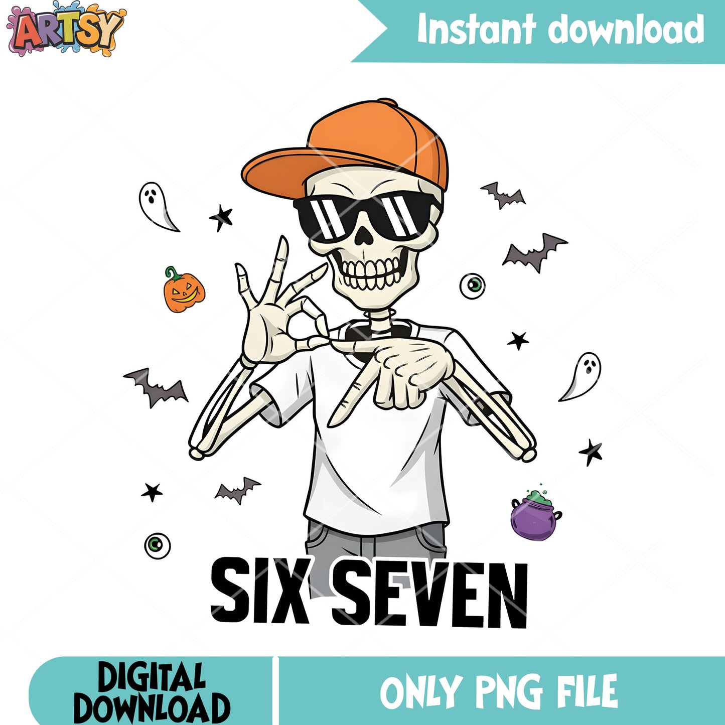 Skeleton boy six seven png, six seven png, funny 67 trend png
