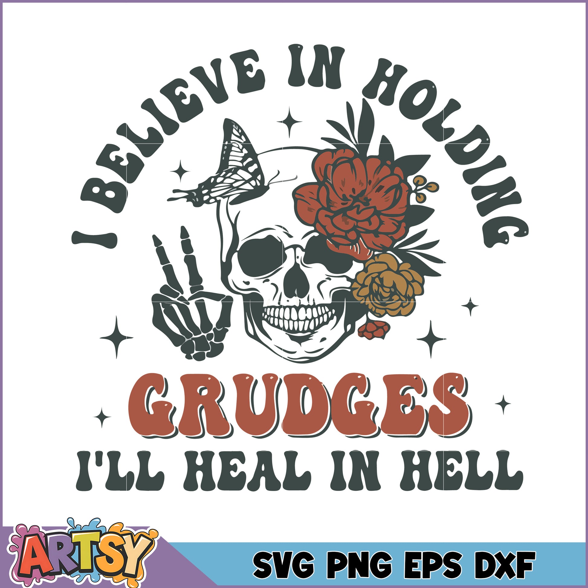 Skull Flower SVG Grudges Heal in Hell