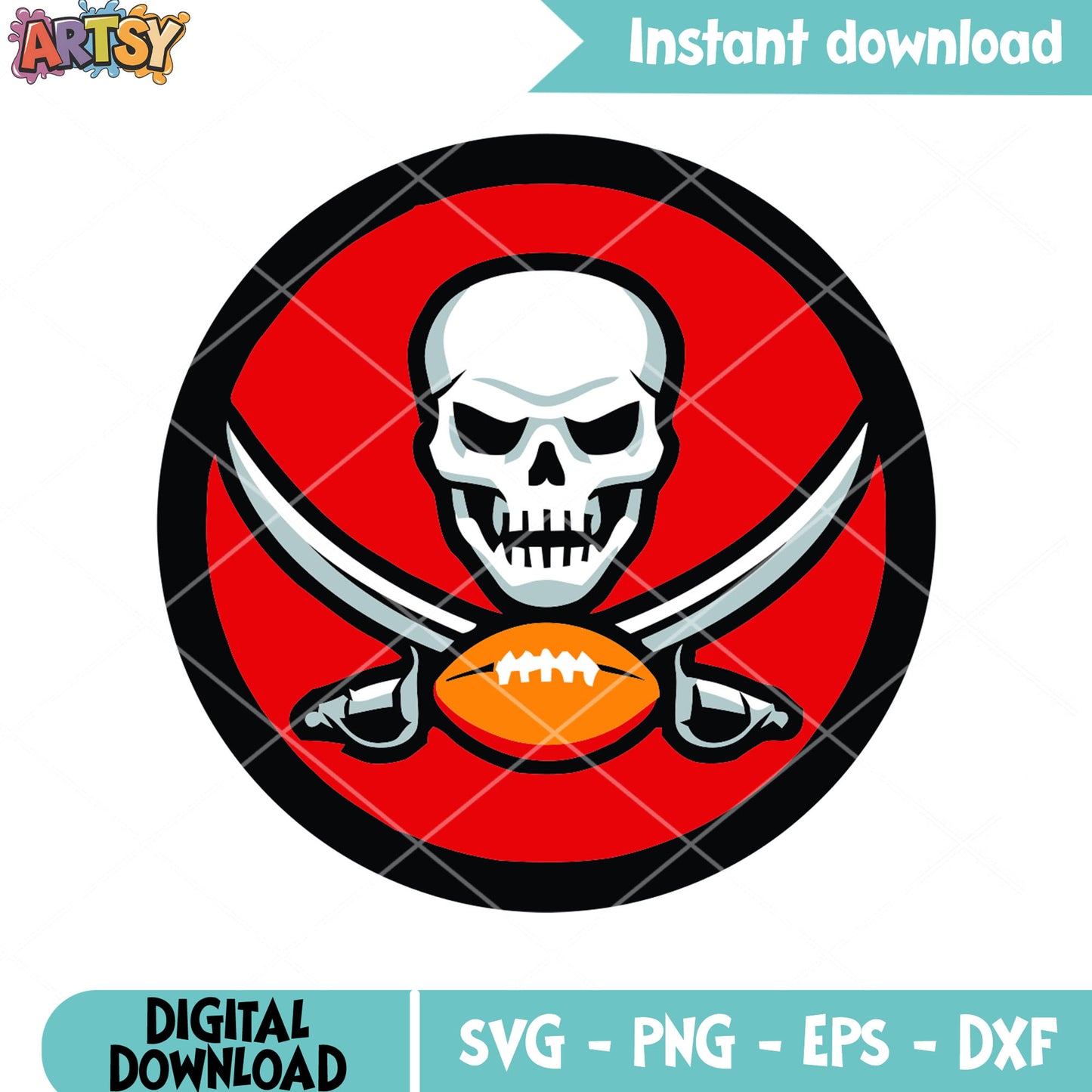 Skull kill rugby ball svg, tampa bay buccaneers svg, nfl ball svg