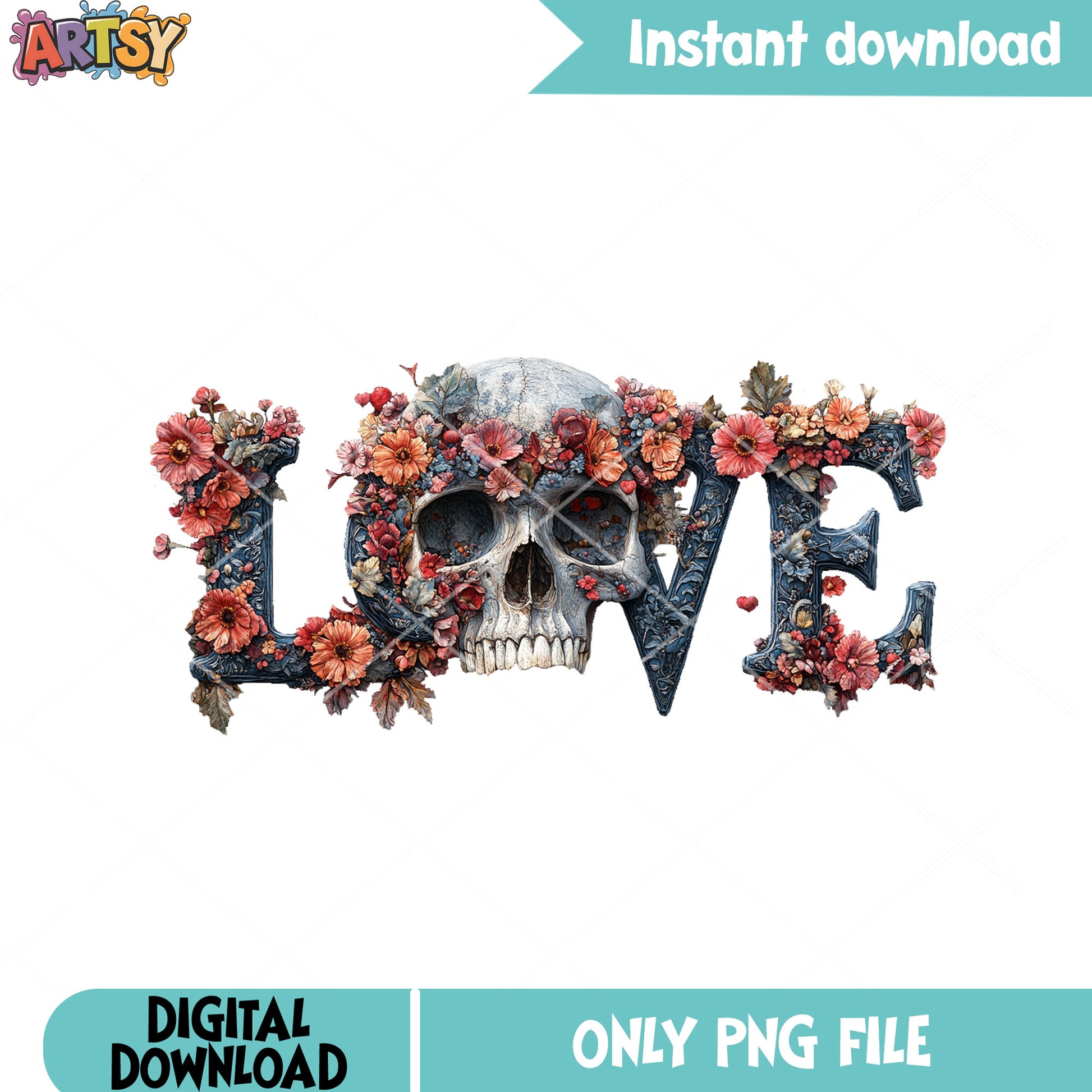 Skull love Valentine s Day png, valentine season png, love vibes png