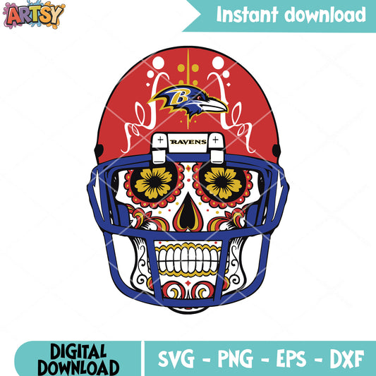 Skull ravens svg, national football leauge svg, baltimore ravens svg