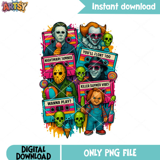 Skull skeleton freddy krueger png, pennywise png, michael myers png