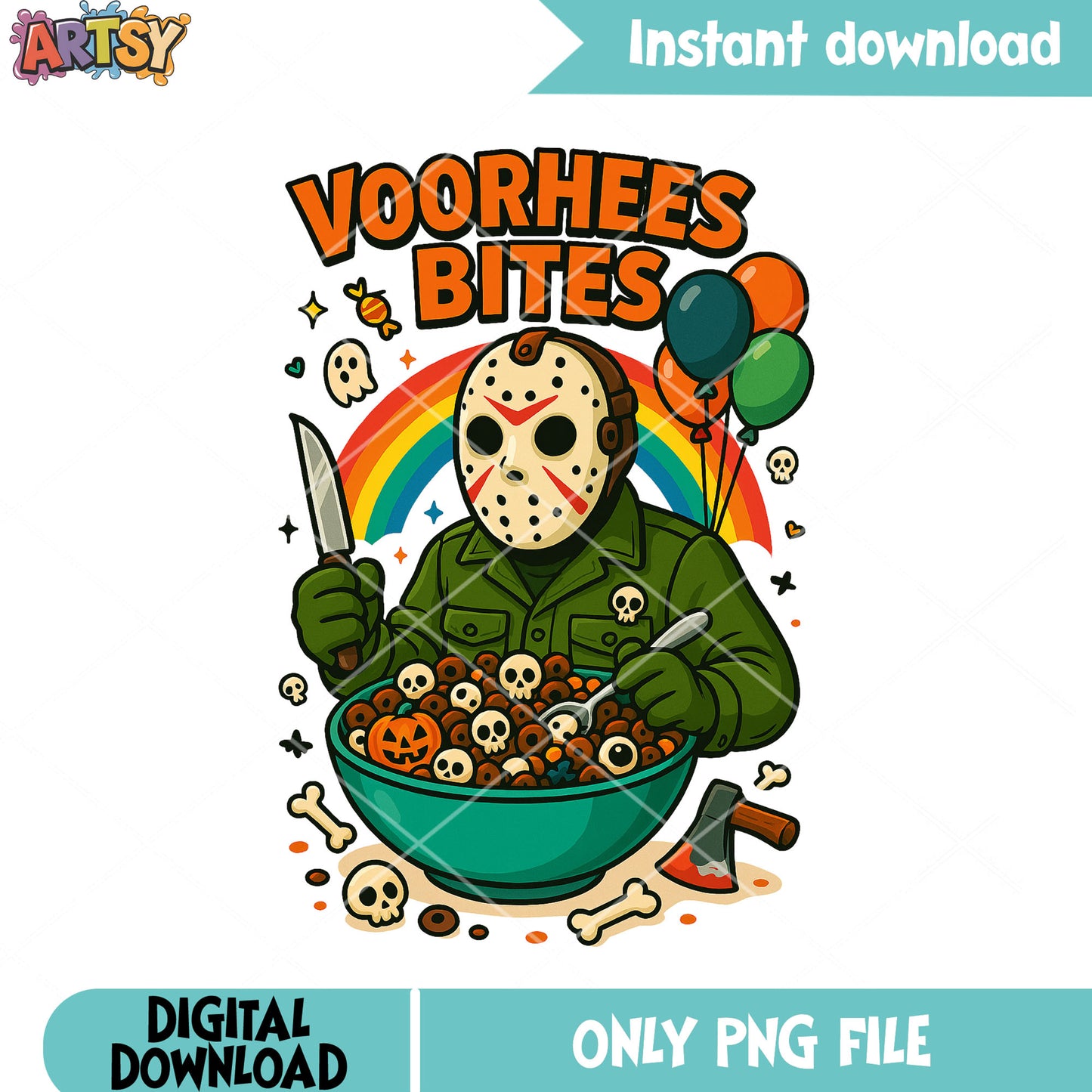 Skull skleton pumpkin png, scary halloween party png, bone cereal png