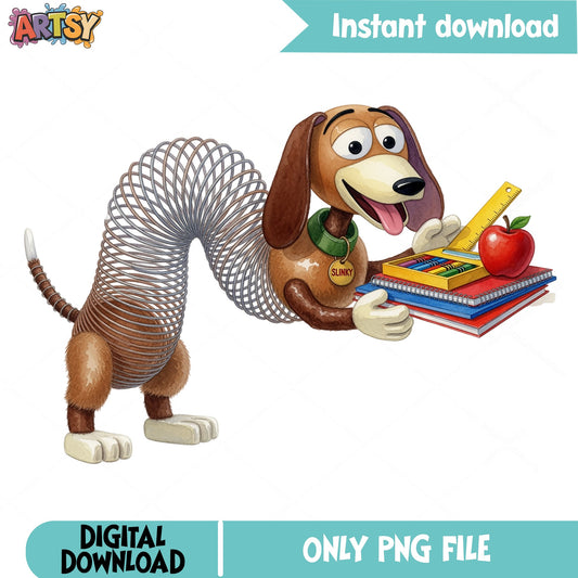 Slinky Dog Back To School PNG, Toy Story PNG, Disney PNG