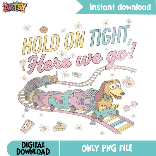 Slinky Dog Dash PNG, Toy Story Disney PNG, Hold On Tight PNG