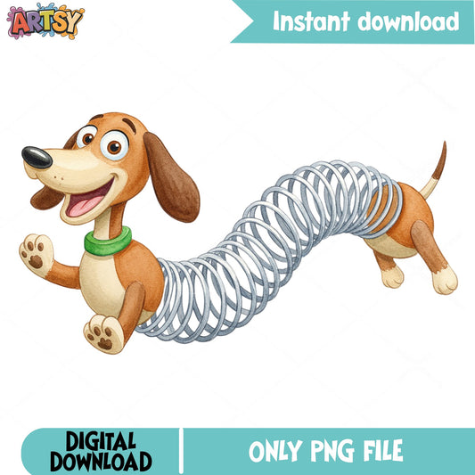 Slinky Dog PNG Toy Story, Disney Pixar PNG, Watercolor PNG