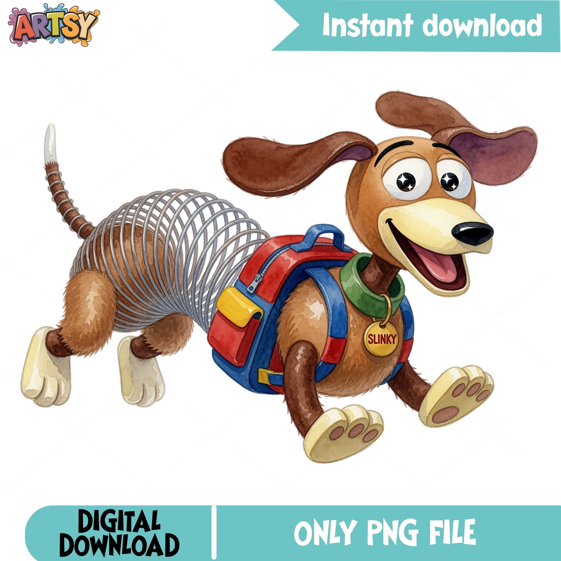 Slinky Dog Toy Story PNG, Disney Pixar PNG, Back To School PNG