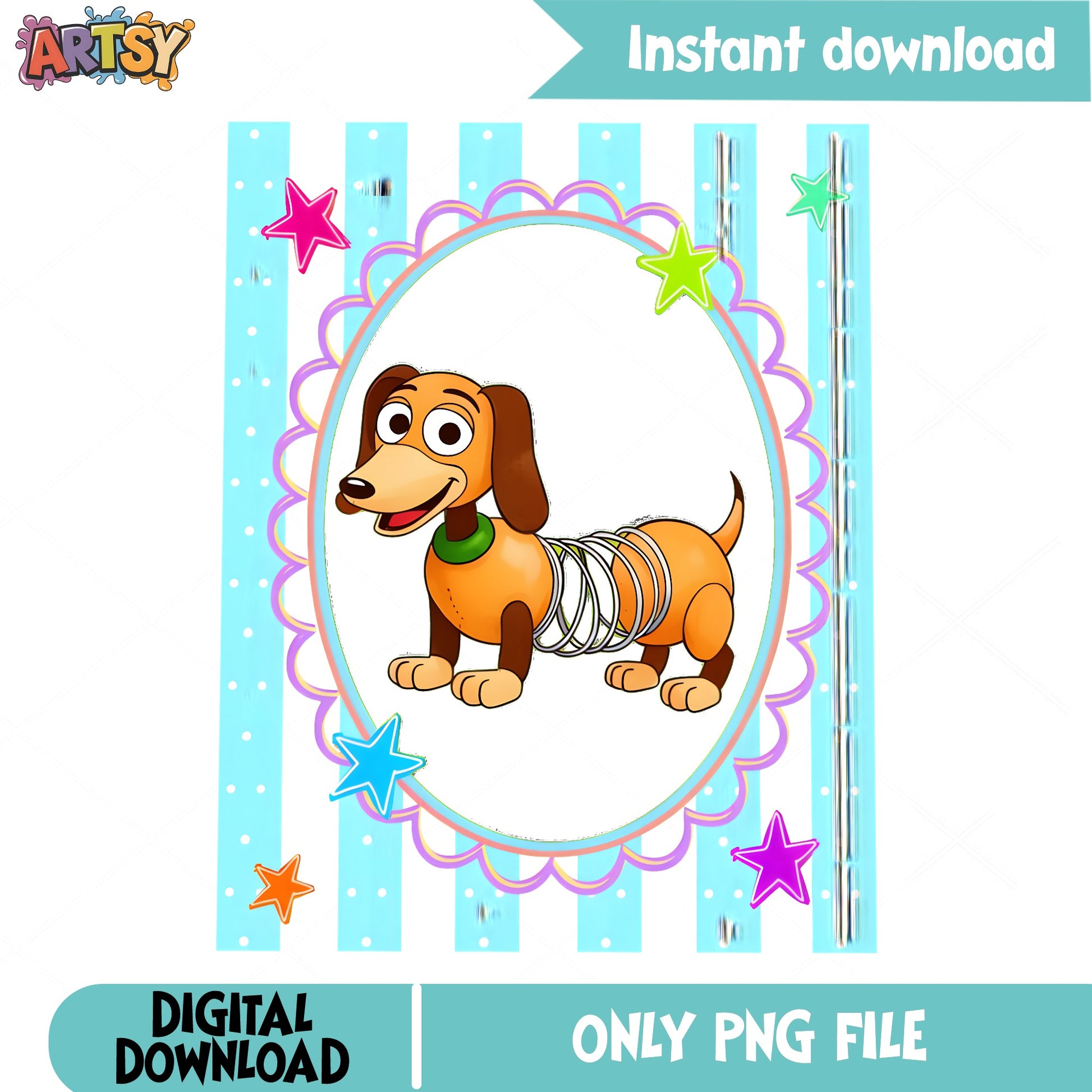 Slinky Dog Toy Story PNG, Disney Pixar PNG, Birthday PNG