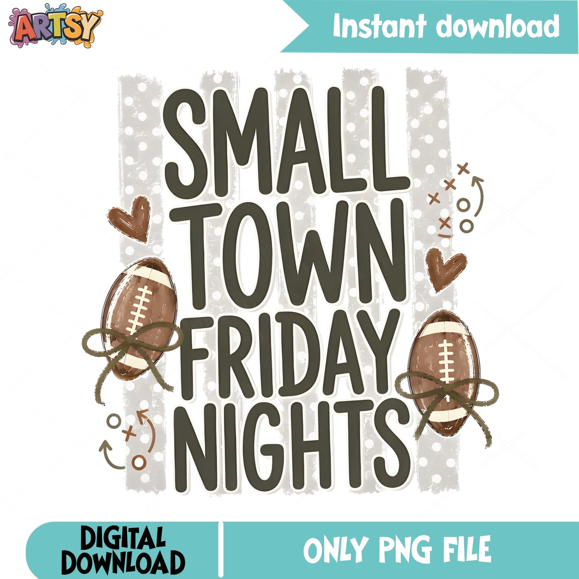 Small Town Friday Nights PNG, Football Game Day PNG, Fall PNG