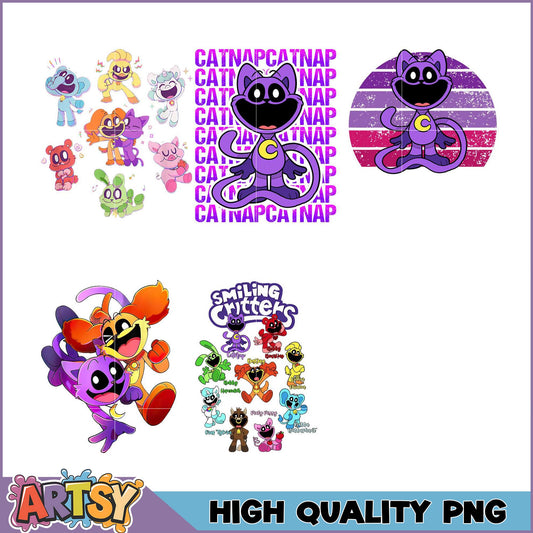 Smiling Critters Catnap PNG Bundle High Quality
