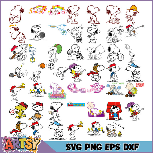Snoopy SVG Bundle PNG EPS DXF Files