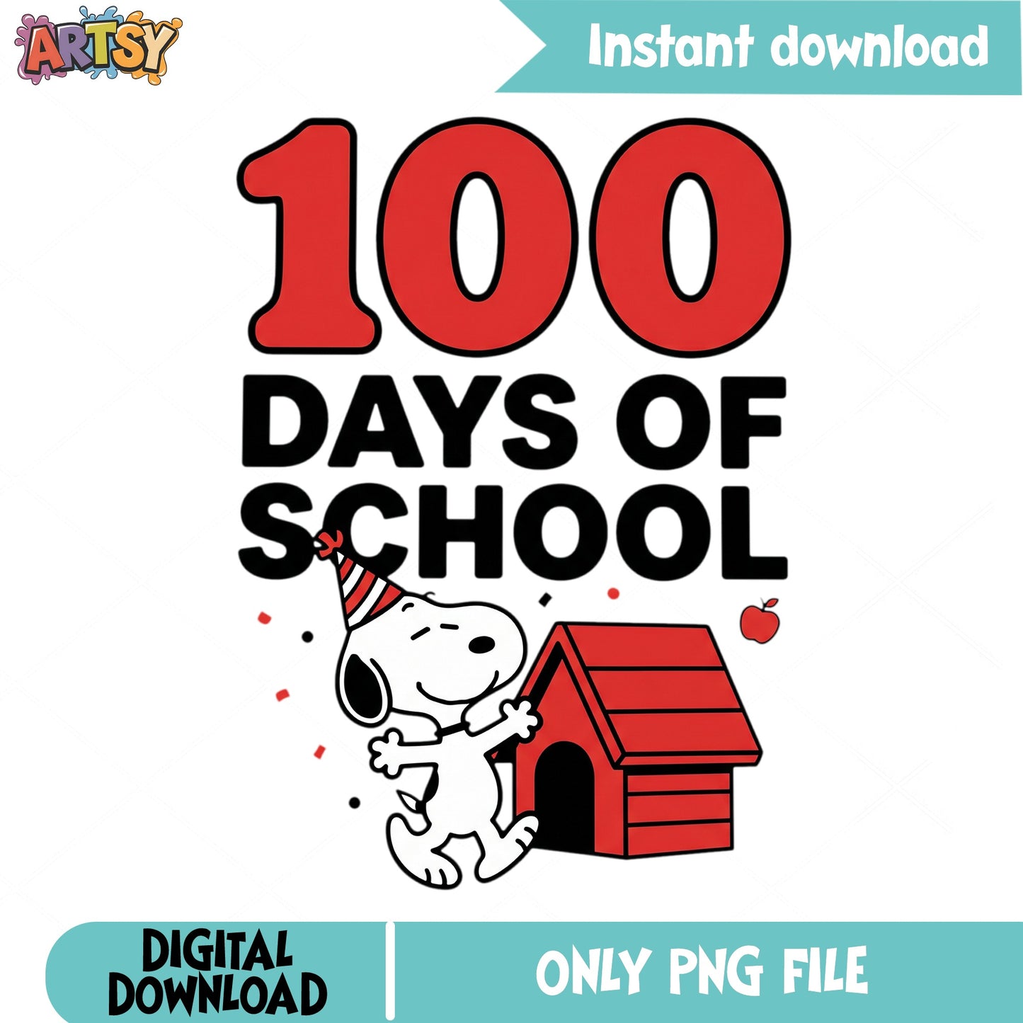 Snoopy 100 Days Of School PNG, Peanuts School PNG, Teacher PNG