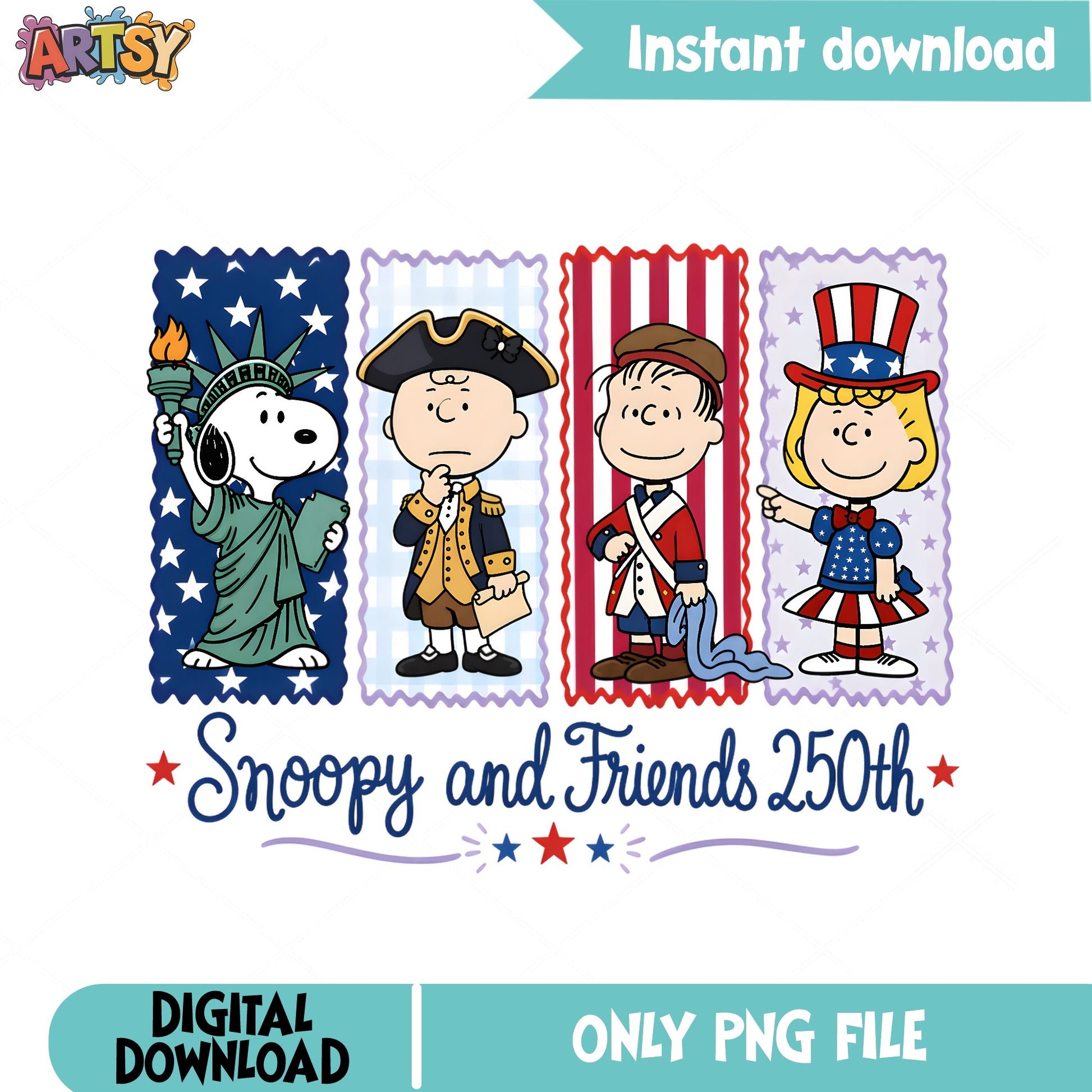 Snoopy And Friends 4th Of July PNG, Peanuts PNG, Patriotic PNG