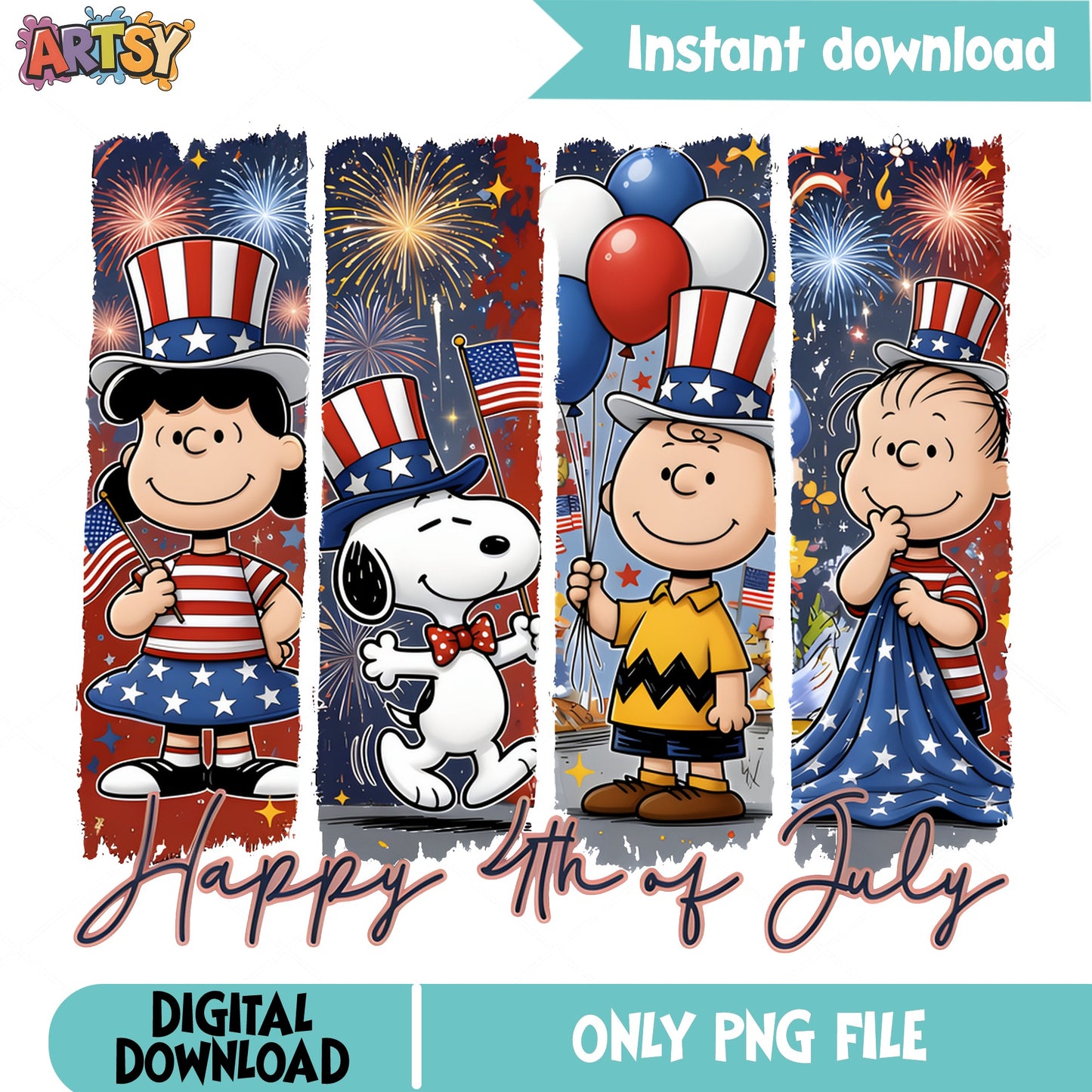 Snoopy Charlie Brown 4th Of July PNG, Peanuts PNG, Independence Day PNG