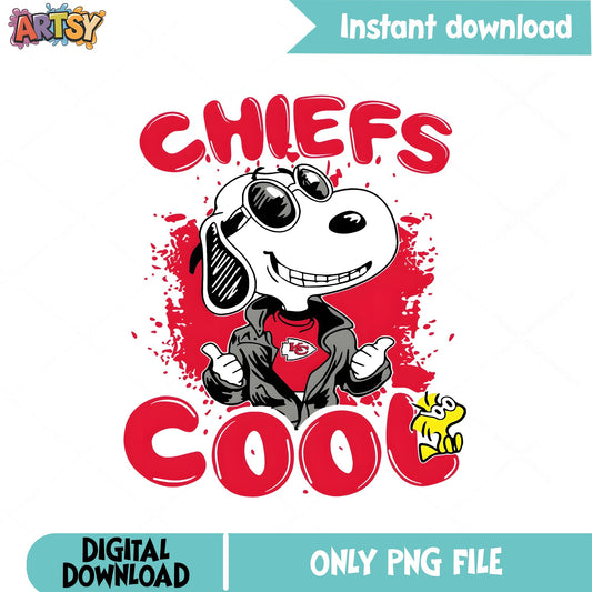 Snoopy Chiefs Cool PNG, Kansas City Chiefs PNG, NFL Football PNG