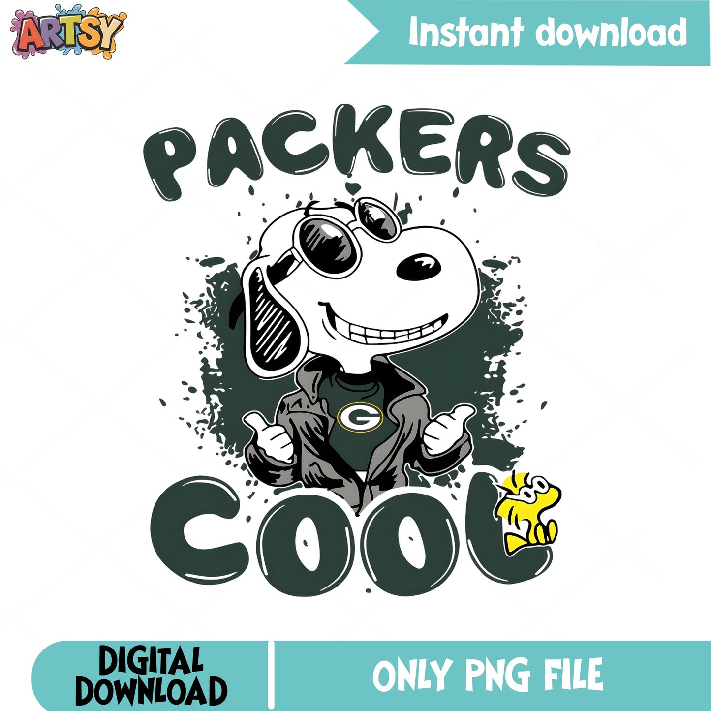 Snoopy Cool Green Bay Packers PNG, NFL Football PNG, Packers Fan PNG