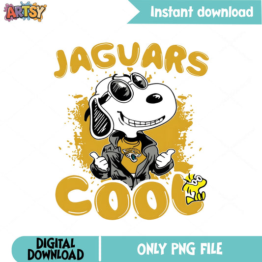 Snoopy Jaguars Cool PNG, Jacksonville Jaguars PNG, NFL Football PNG