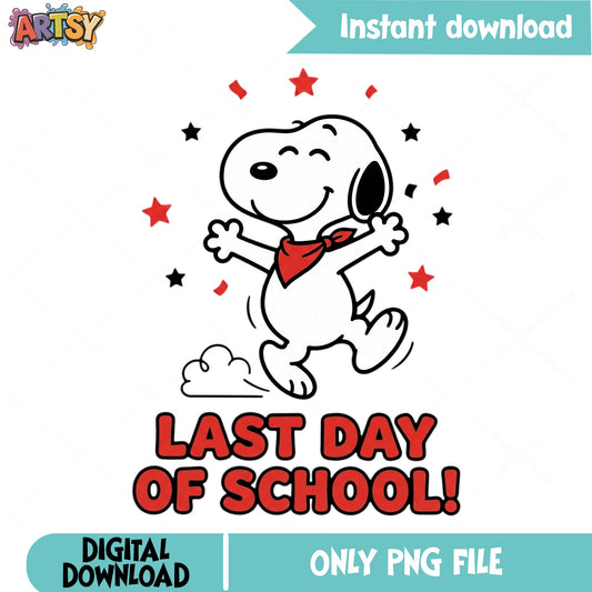 Snoopy Last Day Of School PNG, Peanuts PNG, End Of School PNG