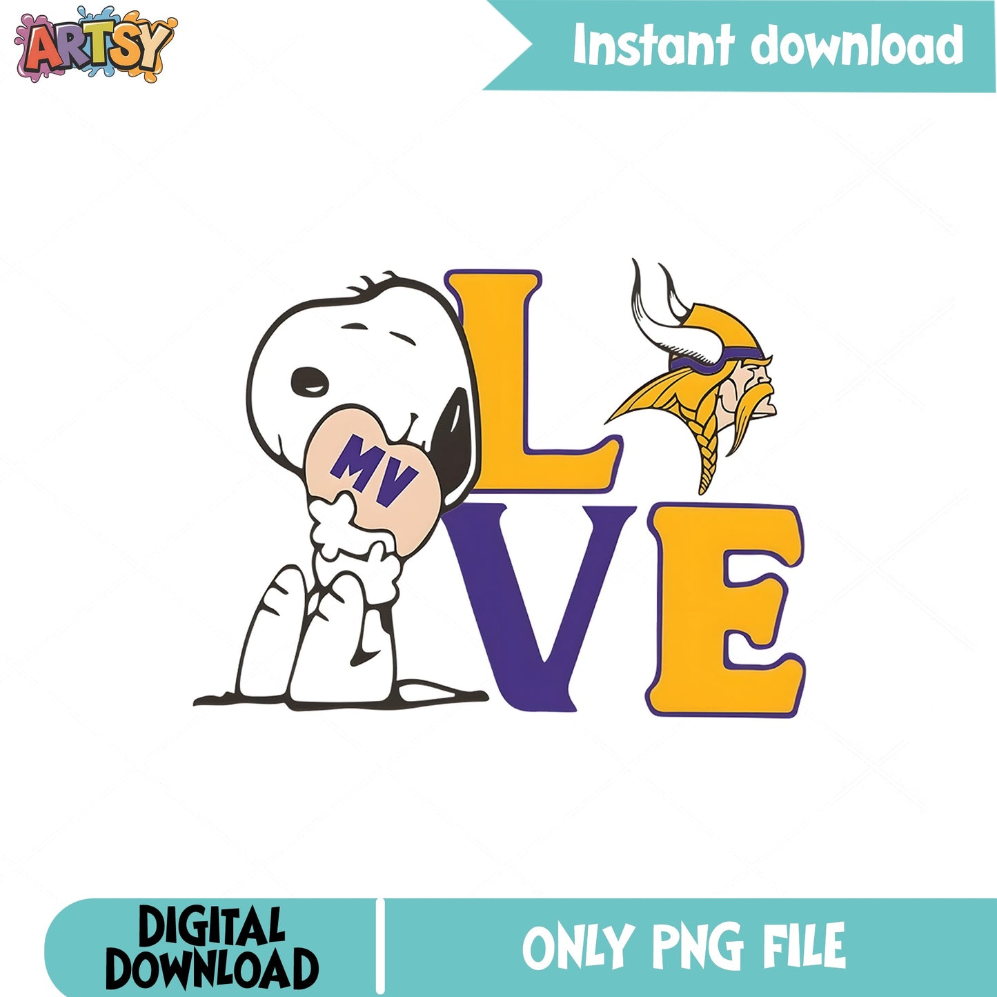 Snoopy Love Minnesota Vikings PNG, NFL Football PNG, Vikings Fan PNG