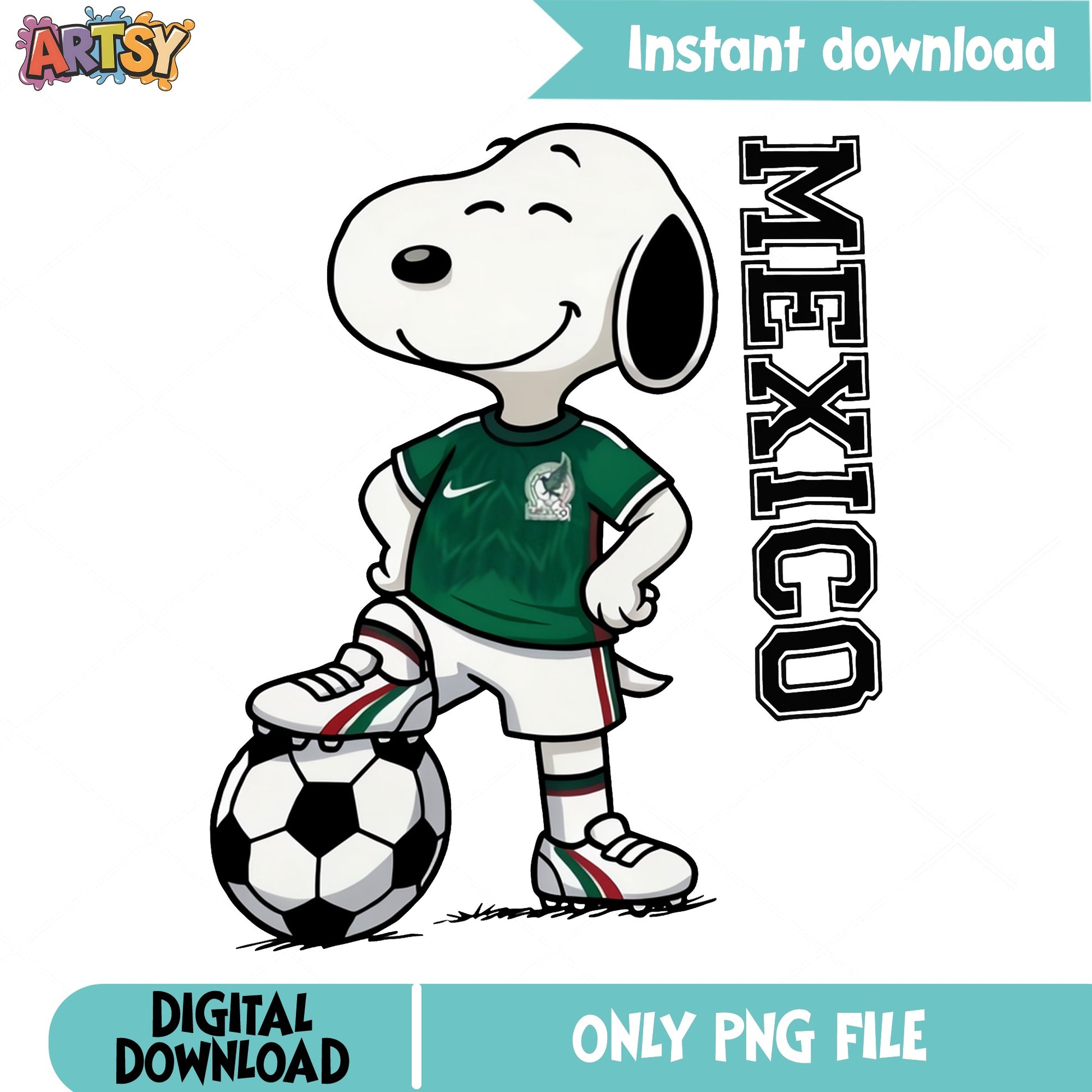 Snoopy Mexico Soccer PNG, Peanuts Football Clipart, PNG