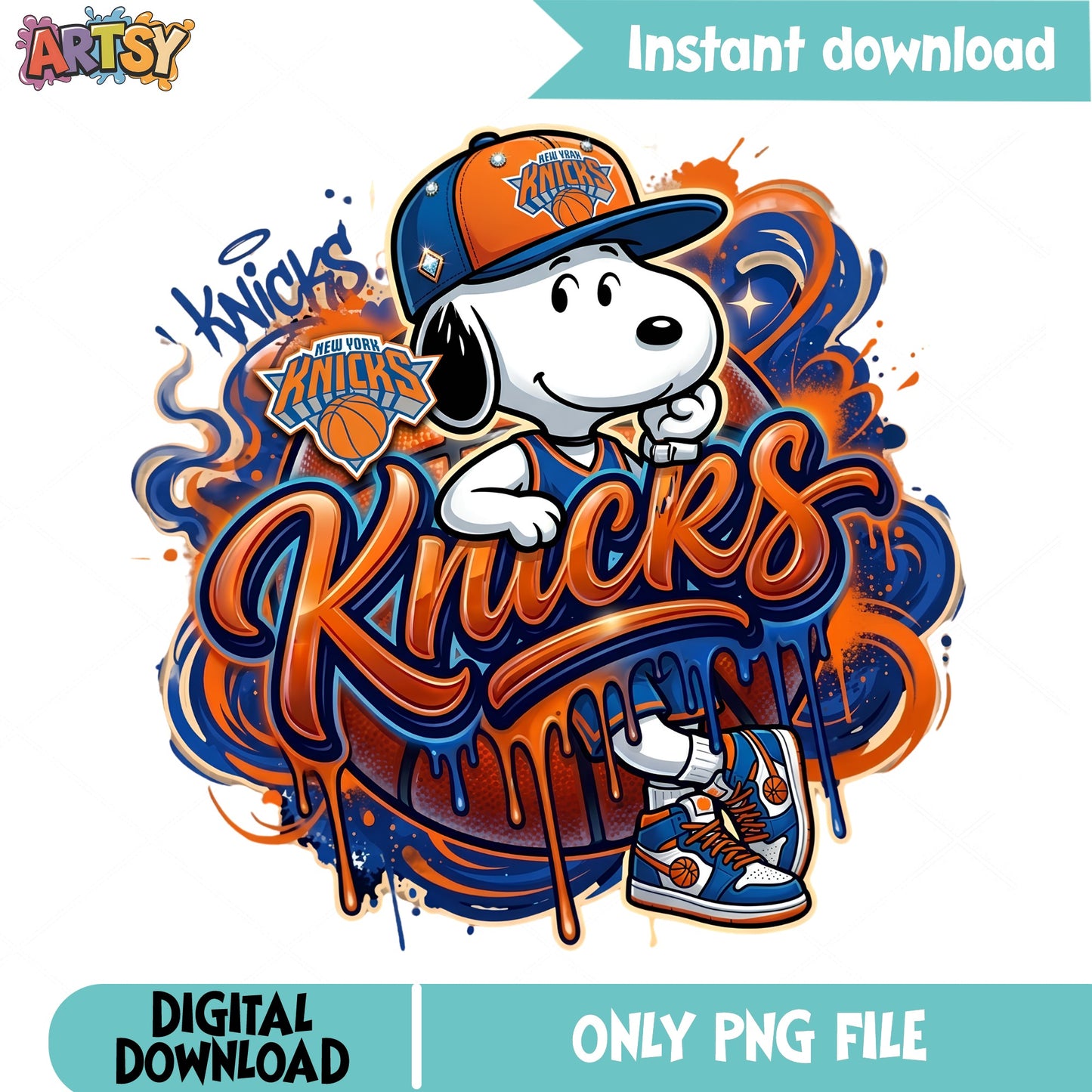 Snoopy New York Knicks PNG, Basketball Fan PNG, NBA PNG