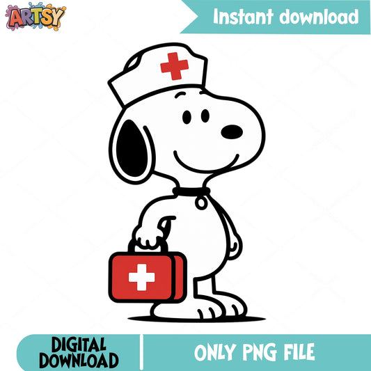 Snoopy Nurse PNG, Peanuts Nurse Clipart, Nurse Life PNG