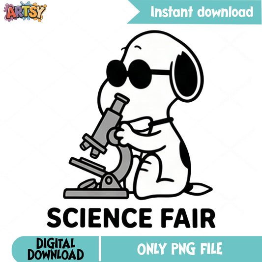 Snoopy Science Fair PNG, Peanuts Back To School PNG, Science PNG