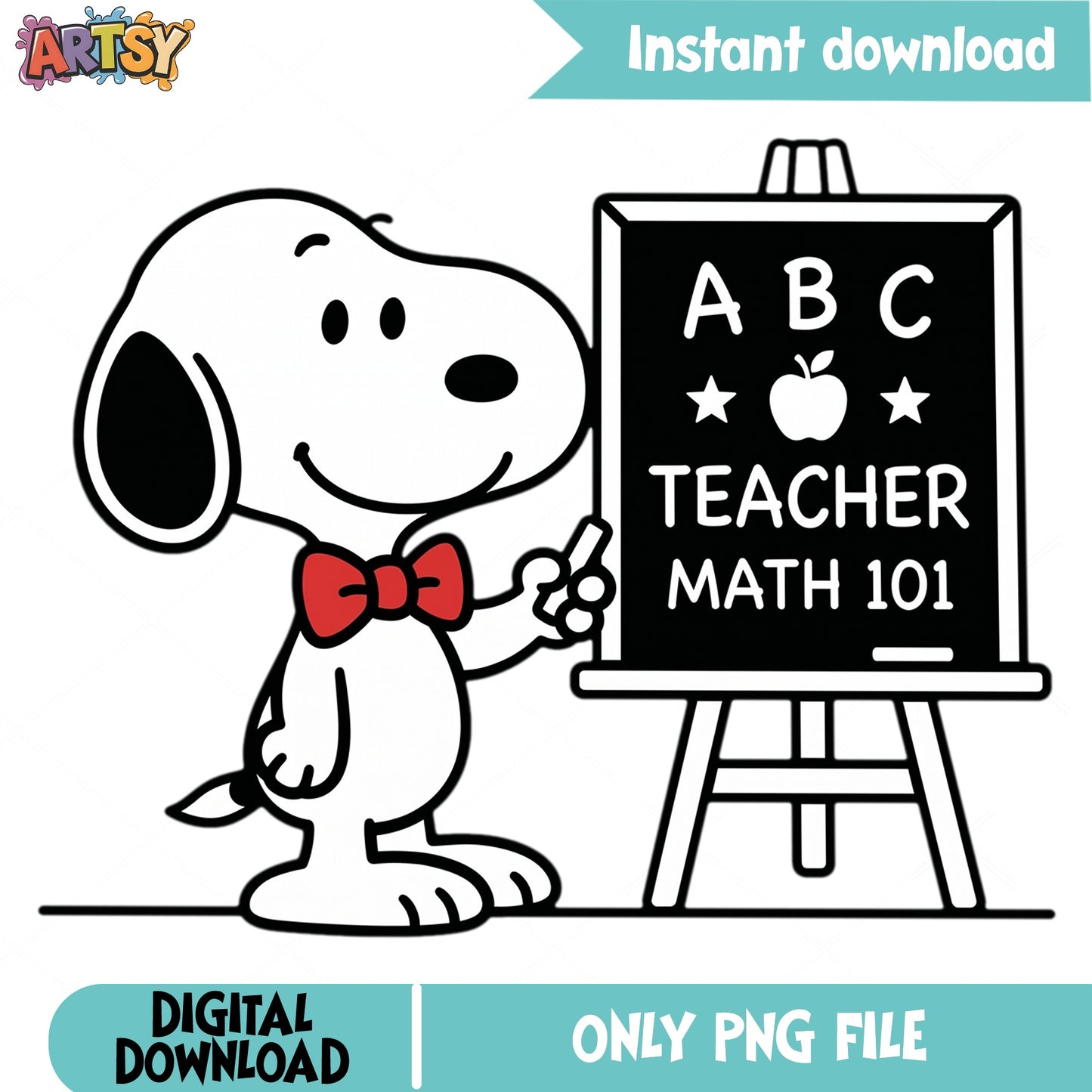 Snoopy Teacher PNG, Back To School PNG, Math Teacher PNG