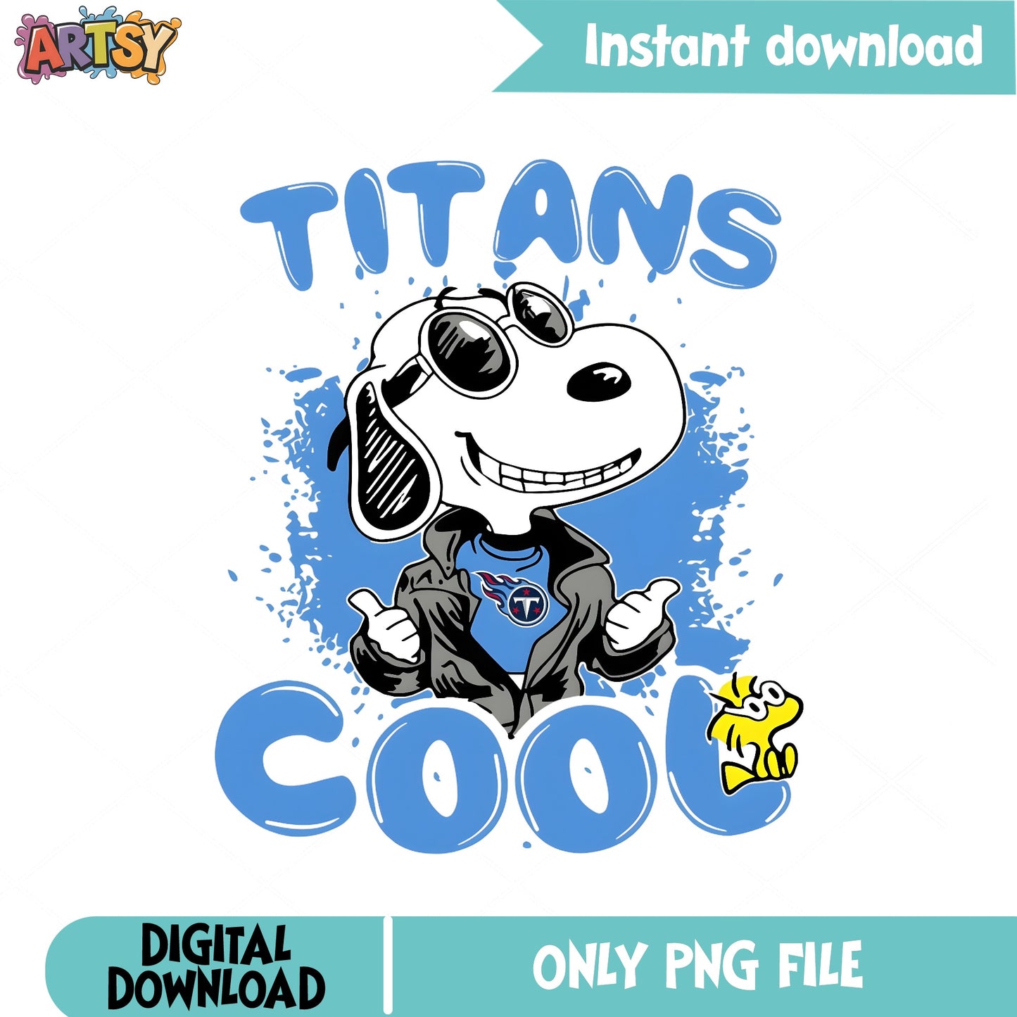 Snoopy Titans Cool PNG, Tennessee Titans NFL PNG, Football PNG