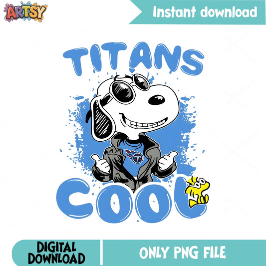 Snoopy Titans Cool PNG, Tennessee Titans NFL PNG, Football PNG