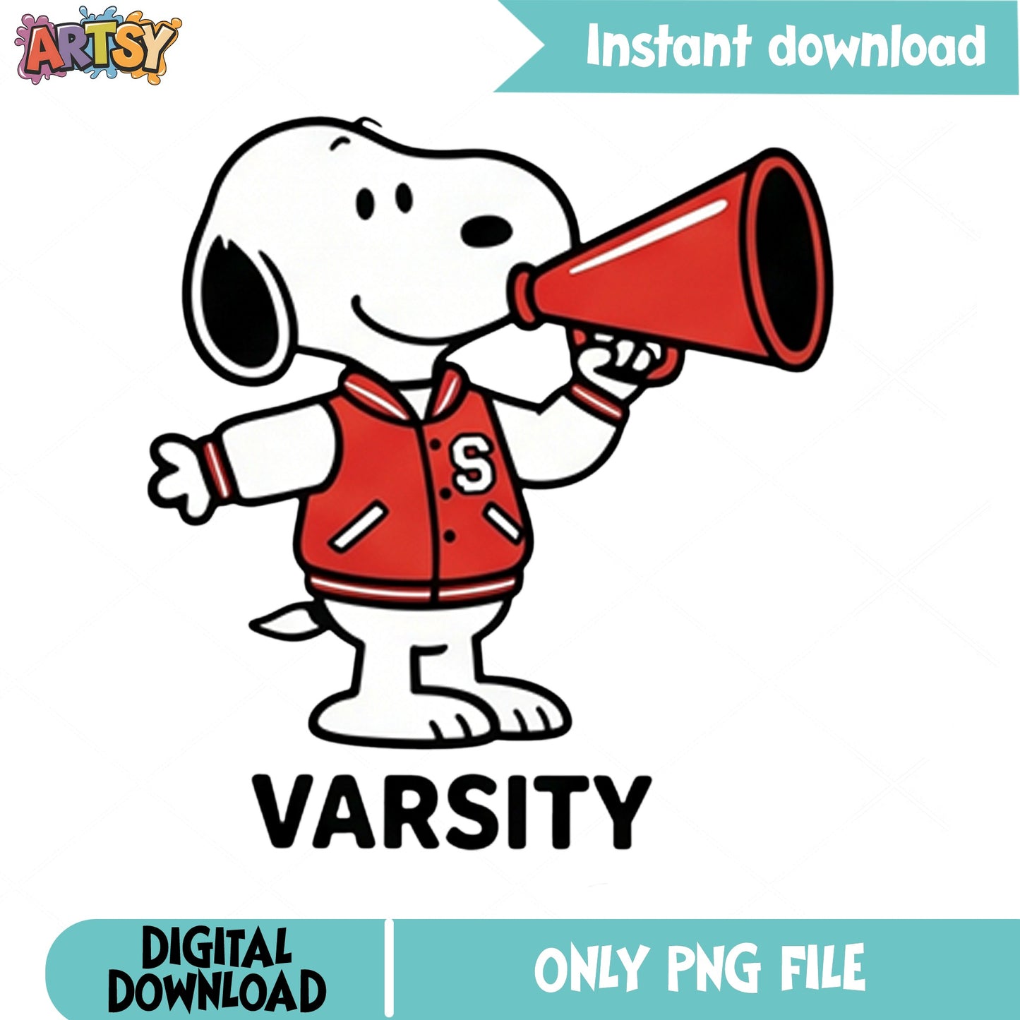 Snoopy Varsity Cheerleader PNG, Peanuts Sport PNG, Back To School PNG