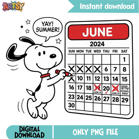 Snoopy Yay Summer Last Day Of School PNG, Peanuts Summer PNG, School Ends PNG