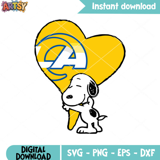 Snoopy american football svg, Los angeles rams svg, nfl teams svg