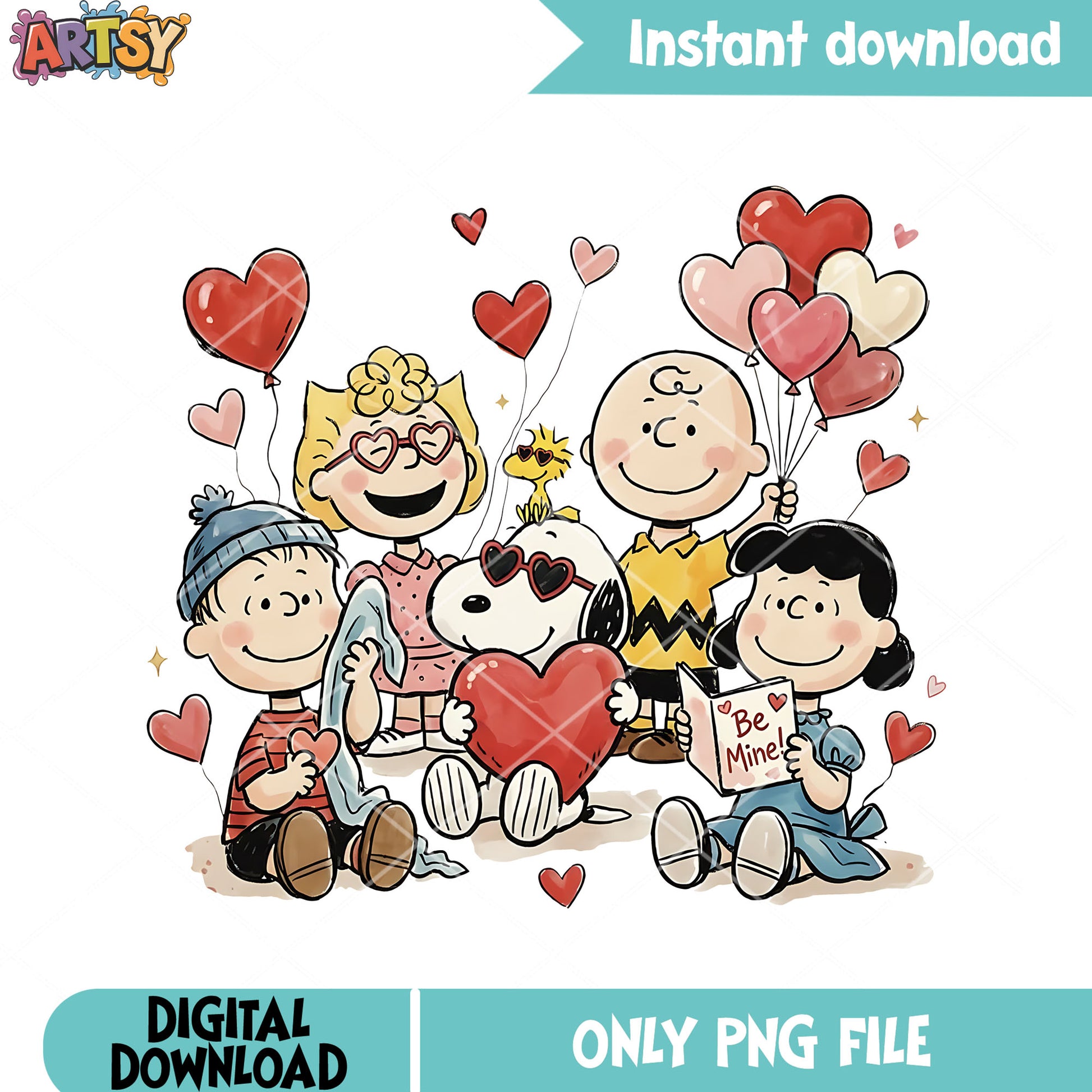 Snoopy puppy love png, cartoon png,valentine png
