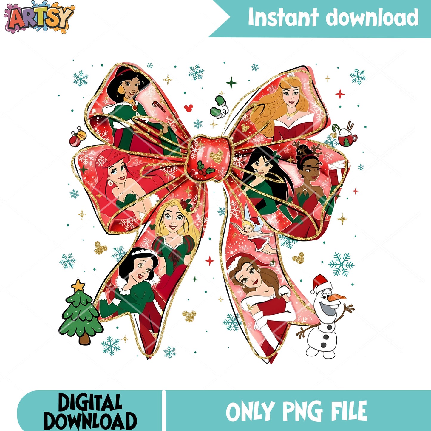 Snowflake christmas olaf png, disney princess png, disney christmas png
