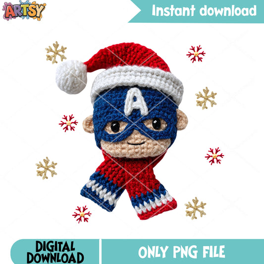 Snowflake super hero noel png, marvel christmas png, captain america png
