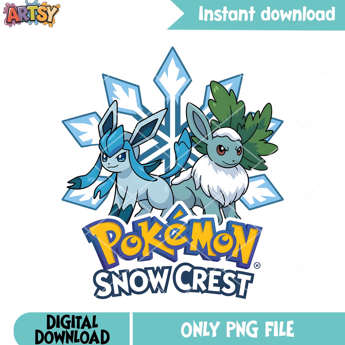 Snow leafeon glaceon png, pokemon png, nintendo switch png