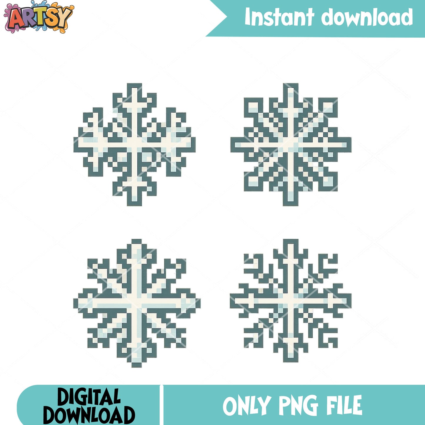 Snow pixel christmas png, merry christmas png, minecraft png