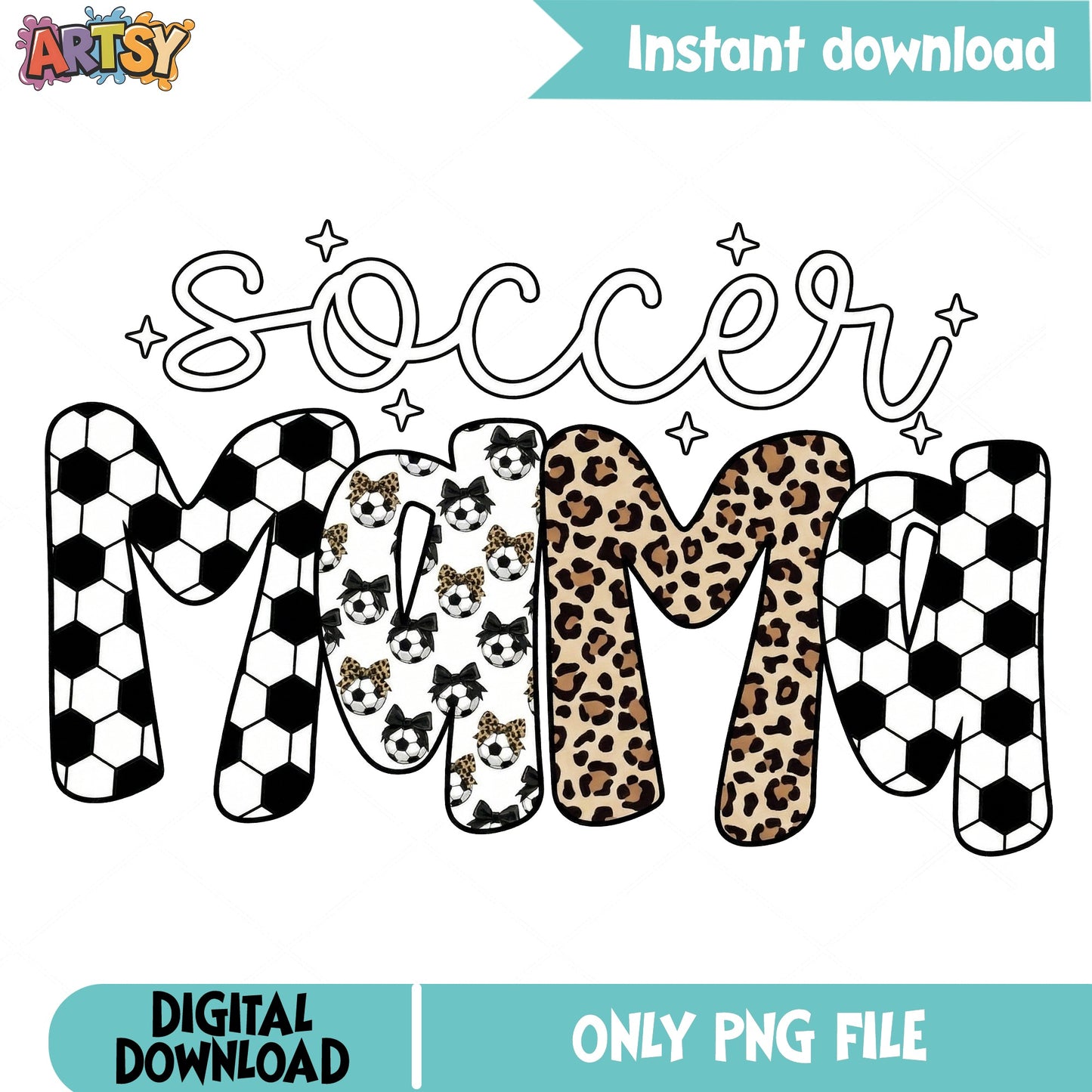 Soccer Mom PNG Sublimation, Leopard Soccer Mom PNG, Sports Mom PNG