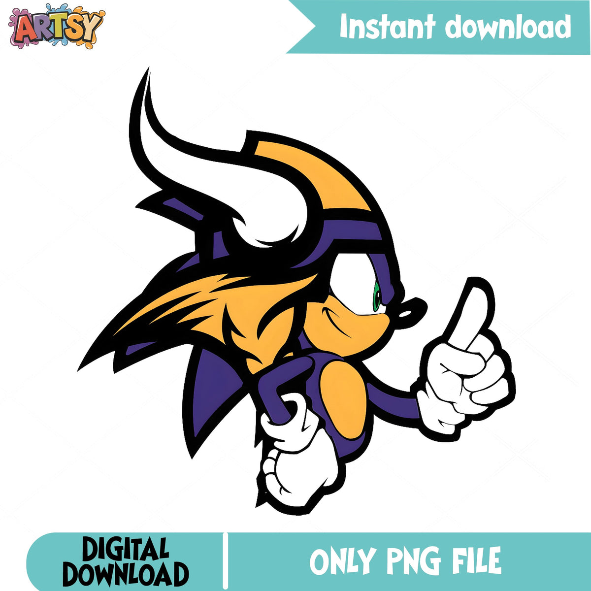 Sonic The Hedgehog Minnesota Vikings PNG, NFL Fan PNG, Football PNG