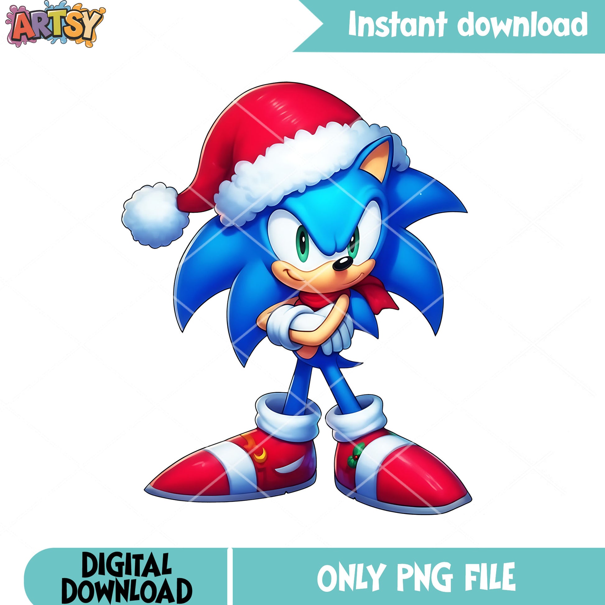 Sonic blue speed png, sega christmas png, merry christmas png