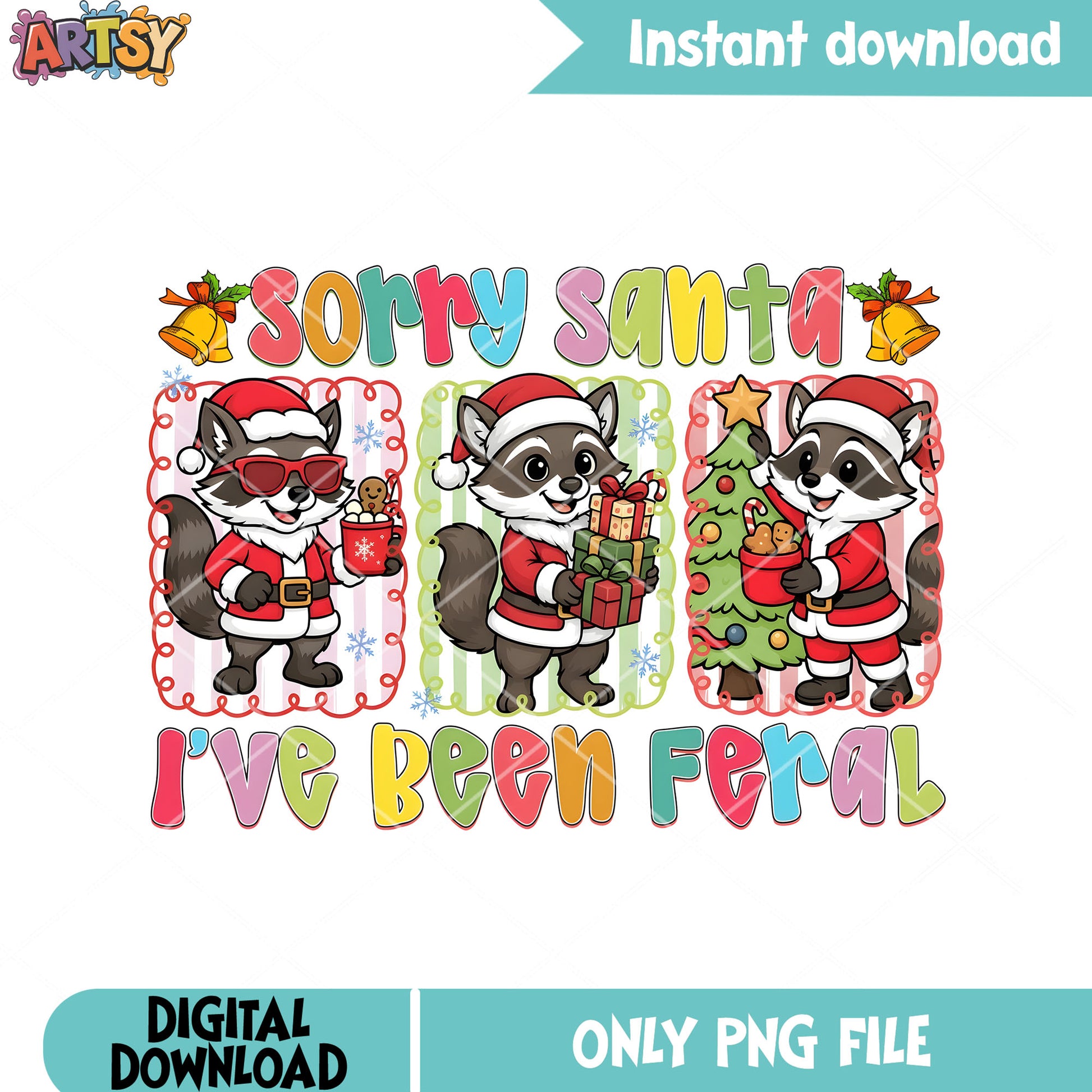 Sorry santa i have been feral png, santa hat png, chrisrmas tree png