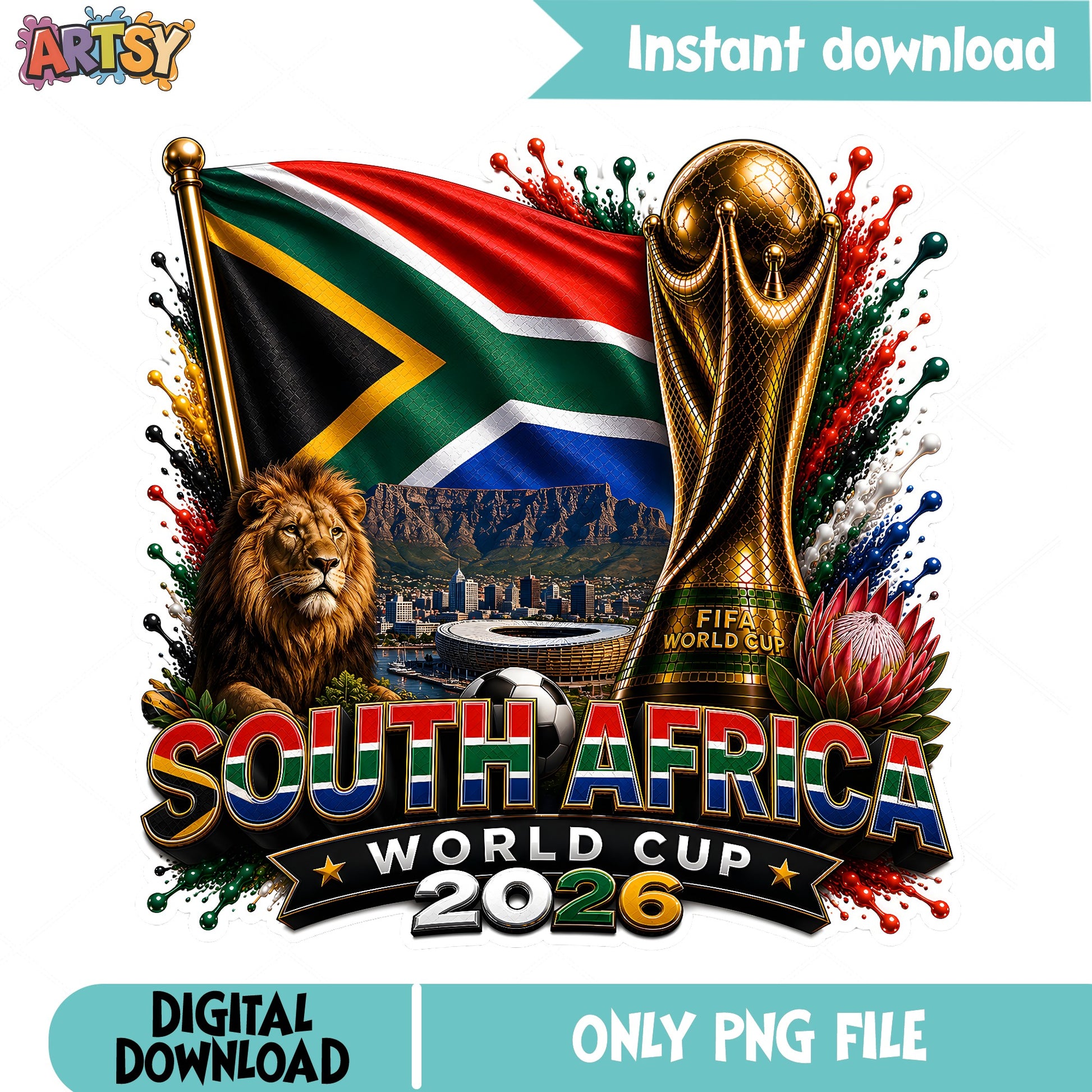 South Africa World Cup 2026 PNG, Soccer Trophy PNG, FIFA PNG