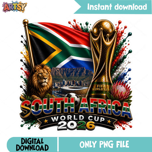 South Africa World Cup 2026 PNG, Soccer Trophy PNG, FIFA PNG