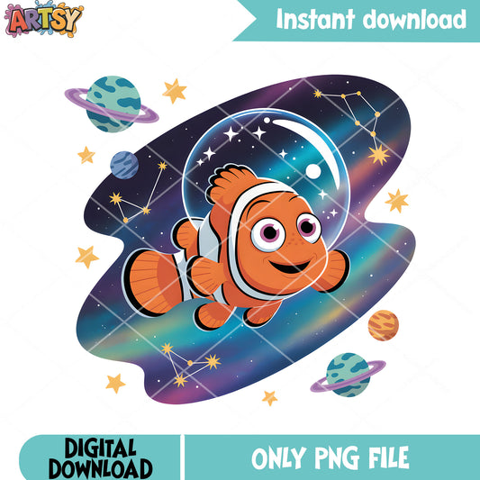 Space style nemo disney png, Clownfish nemo png, finding nemo png