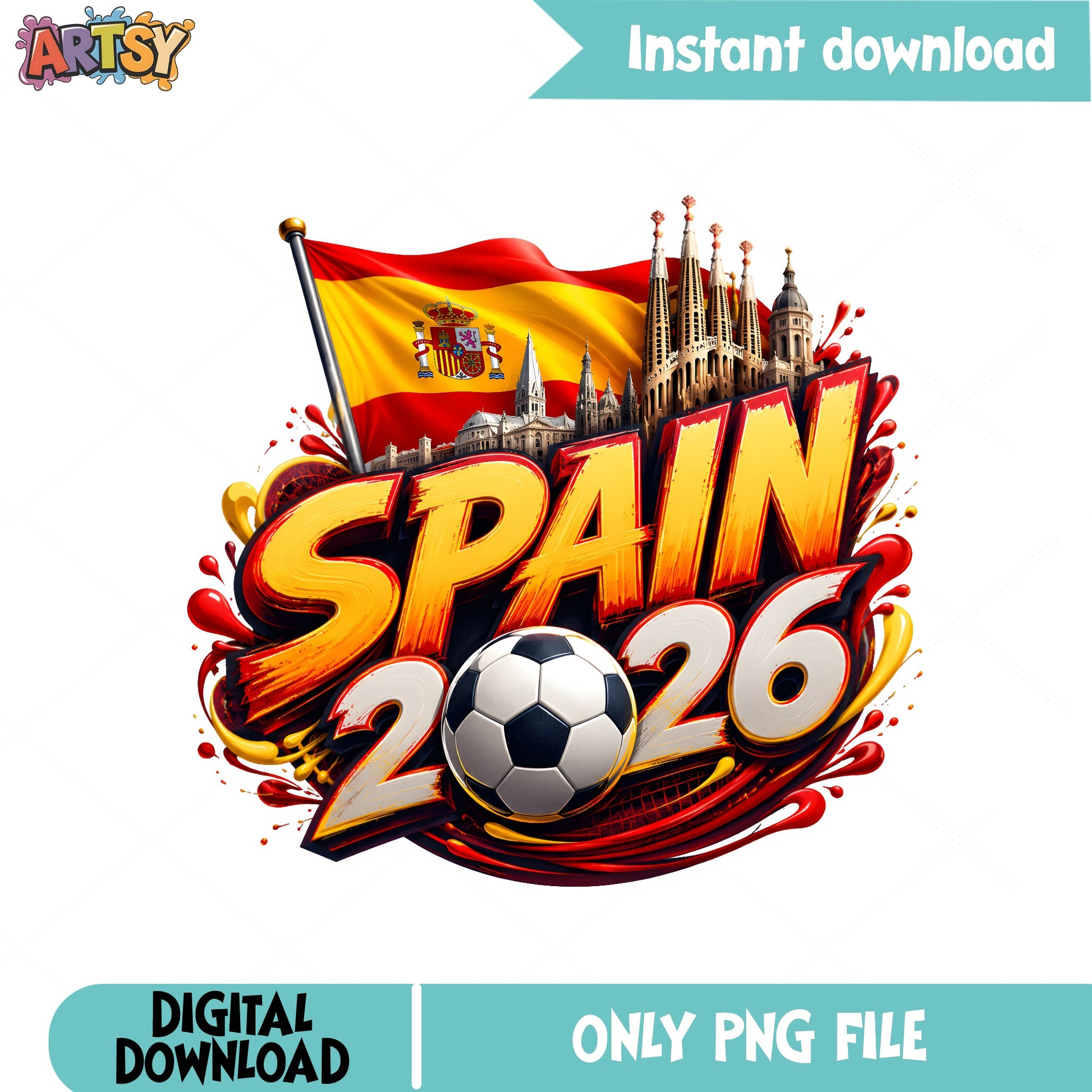 Spain 2026 World Cup PNG, Spain Soccer Football PNG, Spain Flag PNG