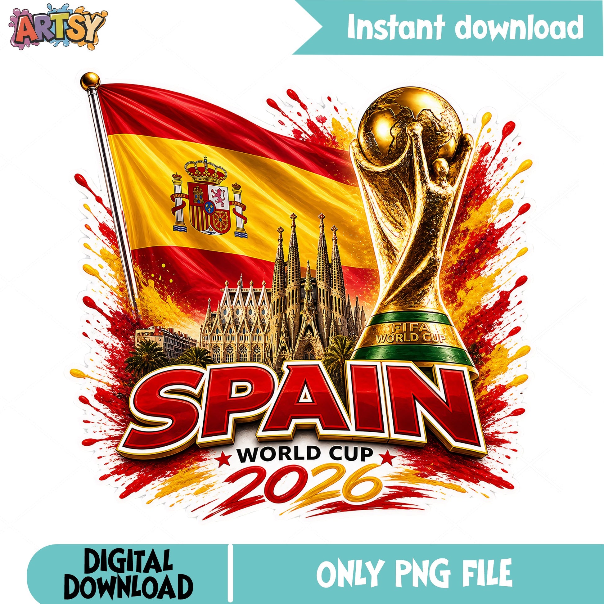 Spain World Cup 2026 PNG, Spain Football Flag PNG, Soccer PNG