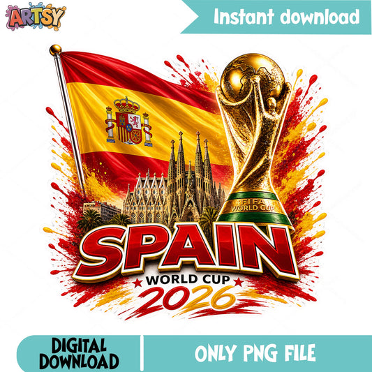 Spain World Cup 2026 PNG, Spain Football Flag PNG, Soccer PNG